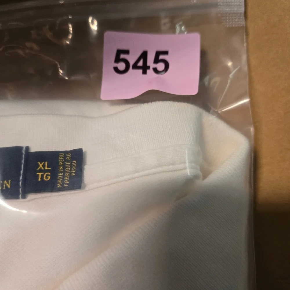 Polo‎ Ralph Lauren Mens XL Cream Pima Cotton Stretch Short Sleeve Polo Shirt